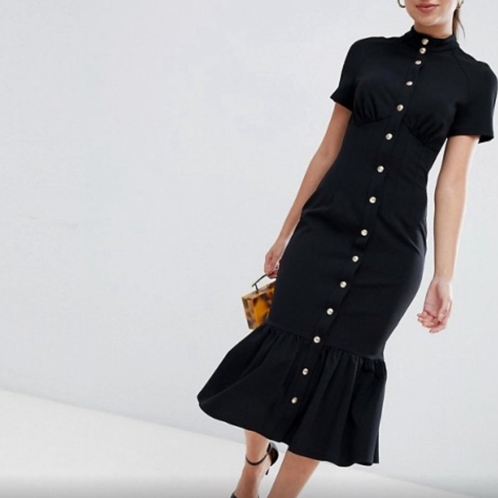 ✨ Asos black corset midi dress ✨